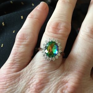 Exquisite 925 Sterling Silver Mystic Topaz Ring
